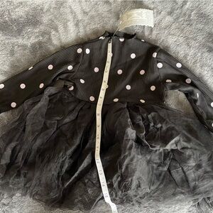 New with tags, black tutu dress with white polka dots, size 12-18M